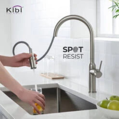 KIBI Hilo Single Handle Pull Down Kitchen Faucet, Brush Nickel, W/O Soap Dispens -Whole House Kitchenware c7a13c110f1b535b 3578 w800 h800 b0 p0