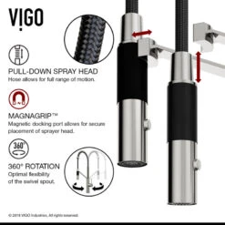VIGO Livingston Magnetic Kitchen Faucet With Cfiber, Stainless Steel -Whole House Kitchenware c8d176380e983da2 3142 w800 h800 b0 p0