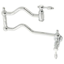 Kingston Brass KS2101TAL Tudor Wall Mount Pot Filler, Polished Chrome