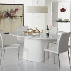 The Orbita Dining Table, 79", White, Transitional, Oval -Whole House Kitchenware cb0152200d9e25e6 9379 w800 h800 b0 p0
