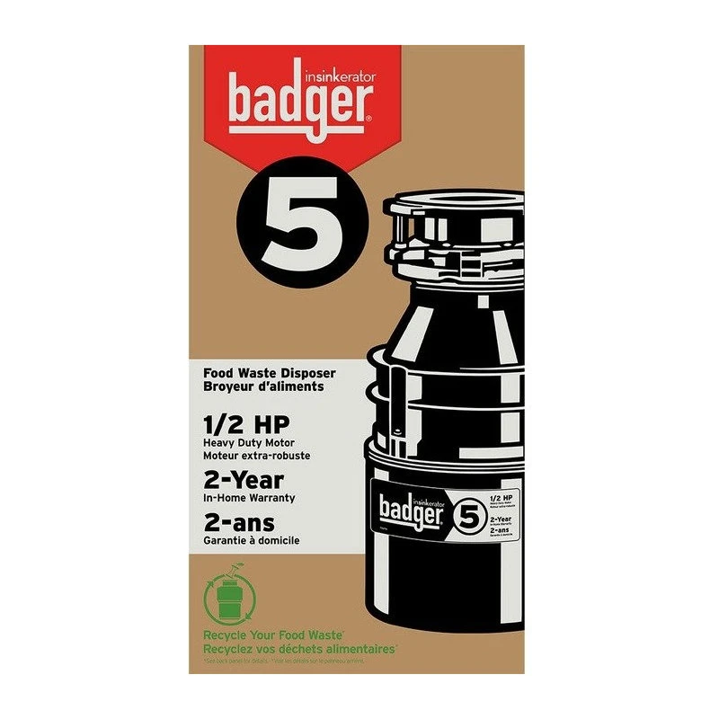 InSinkErator BADGER-5 Continuous Feed Food Waste Garbage Disposal, 1/2 HP 6 InSinkErator BADGER-5 Continuous Feed Food Waste Garbage Disposal, 1/2 HP - Image 4