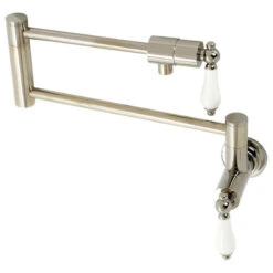 Kingston Brass KS4106PL Metropolitan Wall Mount Pot Filler, Polished Nickel