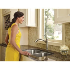 Moen Brantford 1-Handle High Arc Pullout Kitchen Faucet, Spot Resist Stainless -Whole House Kitchenware d01152990d80e696 7298 w800 h800 b0 p0