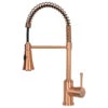 Copper Pre-Rinse Spring Kitchen Faucet With Pull Down Sprayer