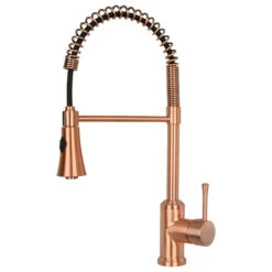 Copper Pre-Rinse Spring Kitchen Faucet With Pull Down Sprayer