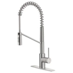 Oletto Commercial 2-Function Pull-Down 1-Handle 1-Hole Kitchen Faucet, SFS Steel