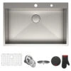 Pax Zero-Radius 33" Drop-In Topmount Stainless Steel 1-Bowl Kitchen Sink -Whole House Kitchenware d051755d00e5e81b 3163 w800 h800 b1 p0