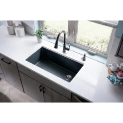 ELGU13322GS0 Quartz Classic 33" X 18-3/4" X 9-1/2", Undermount Sink, Greystone