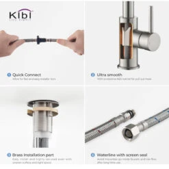 Casa Single Handle Pull Down Faucet, Brush Nickel, W/O Soap Dispenser -Whole House Kitchenware d261c67d0f1c580b 5971 w800 h800 b1 p0