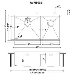 33-inch Workstation Drop-in 60/40 16 Gauge Stainless Steel Ledge Sink - RVH8035 27 33-inch Workstation Drop-in 60/40 16 Gauge Stainless Steel Ledge Sink - RVH8035 -Whole House Kitchenware d2e1aa400ec429e6 6653 w800 h800 b1 p0
