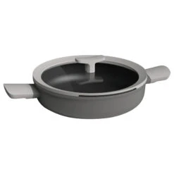 Leo 10.25" Non-Stick Covered 2-Handle Saute Pan, Grey. 10