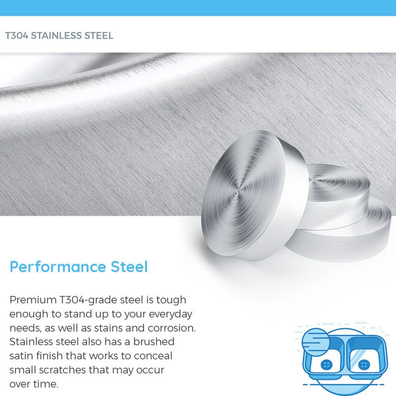 510 Equal Double Bowl Stainless Steel Sink, 16-Gauge, Sink Only 7 510 Equal Double Bowl Stainless Steel Sink, 16-Gauge, Sink Only - Image 5