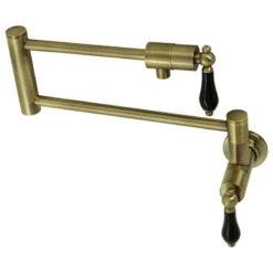 Kingston Brass KS4103PKL Duchess Wall Mount Pot Filler, Antique Brass