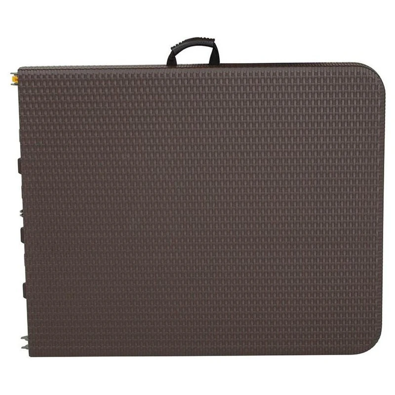 Flash Furniture 29"x71" Bi-Fold Rattan Plastic Folding Table, Brown 7 Flash Furniture 29"x71" Bi-Fold Rattan Plastic Folding Table, Brown - Image 5