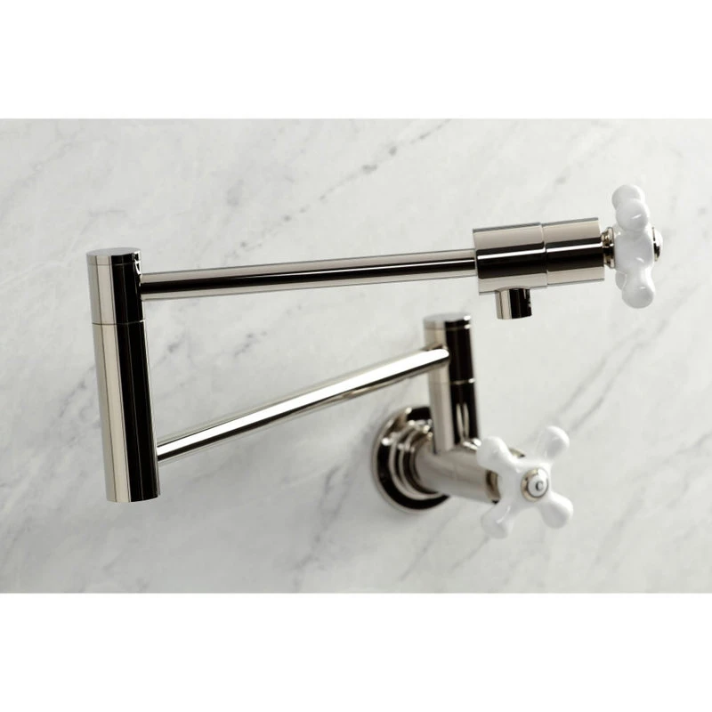 Kingston Brass KS4106PX Metropolitan Wall Mount Pot Filler, Polished Nickel 5 Kingston Brass KS4106PX Metropolitan Wall Mount Pot Filler, Polished Nickel - Image 3