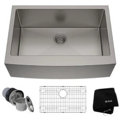 Standart PRO 30" Farmhouse Apron Stainless Steel 1-Bowl 16 Gauge Kitchen Sink