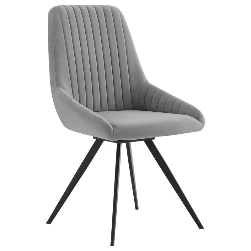 Andes And Alison Gray Fabric 7-Piece Rectangular Dining Set 4 Andes And Alison Gray Fabric 7-Piece Rectangular Dining Set - Image 2