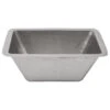 Premier Copper Products Rectangle Copper Bar Sink In Electroless Nickel With 2" Drain Size, 2"