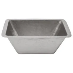 Premier Copper Products Rectangle Copper Bar Sink In Electroless Nickel With 2" Drain Size, 2"