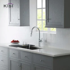 KIBI Hilo Single Handle Pull Down Kitchen Faucet, Chrome, W/O Soap Dispenser -Whole House Kitchenware d711b96e0f1b534f 9913 w800 h800 b0 p0