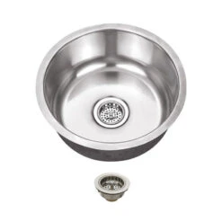 Stainless Steel 18-Gauge Single Bowl Round Bar Sink
