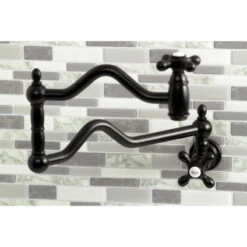 Kingston Brass KS2100AX Heritage Wall Mount Pot Filler, Matte Black 9 Kingston Brass KS2100AX Heritage Wall Mount Pot Filler, Matte Black -Whole House Kitchenware d99149db013a568c 0228 w800 h800 b0 p0