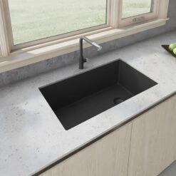 Ruvati 31" Undermount Granite Composite Kitchen Sink, RVG2033BK -Whole House Kitchenware da0131e40ff49ff2 7295 w800 h800 b0 p0
