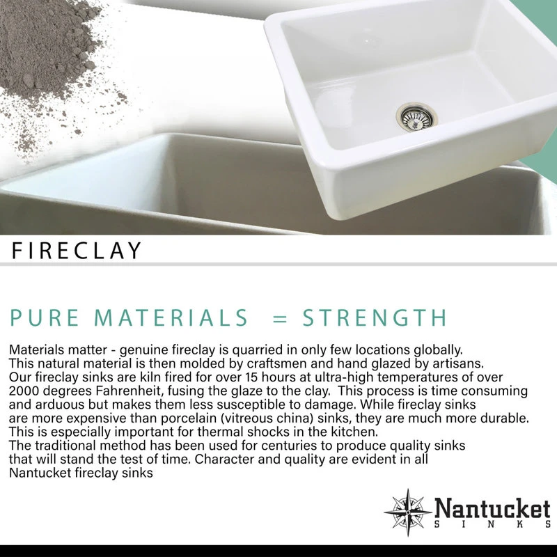 Nantucket Sinks 30-Inch Farmhouse Fireclay Sink With Filigree Apron 10 Nantucket Sinks 30-Inch Farmhouse Fireclay Sink With Filigree Apron - Image 8