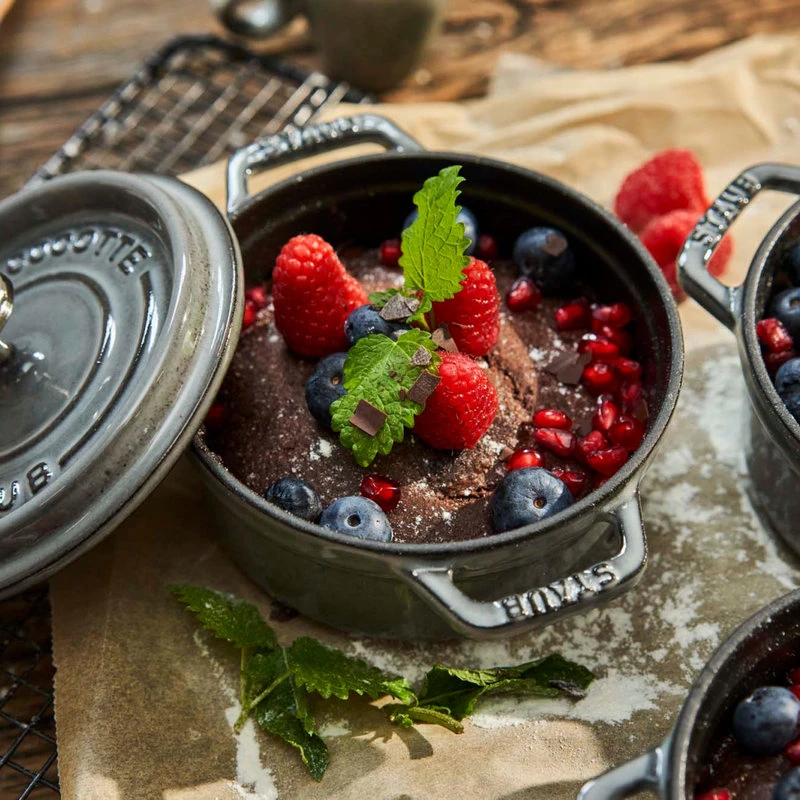 Staub Cast Iron 0.5-qt Round Cocotte - Graphite Grey 4 Staub Cast Iron 0.5-qt Round Cocotte - Graphite Grey - Image 2