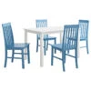 Walker Edison Grayson 5-Piece Dining Set With Colorful Chairs, Blue -Whole House Kitchenware dbb151e606ec7476 5644 w800 h800 b1 p0