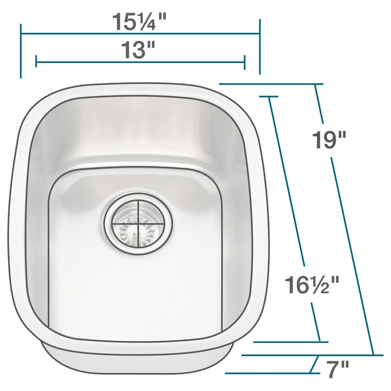 Polaris P5181-16 Stainless Steel Bar Sink 4 Polaris P5181-16 Stainless Steel Bar Sink - Image 2