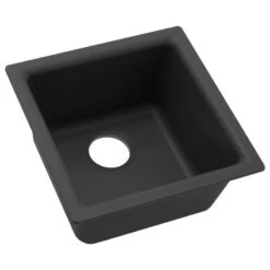 ELG1616BK0 Quartz Classic 15-3/4" X 15-3/4" Dual Mount Bar Sink, Black -Whole House Kitchenware dd31eac30e601a49 1393 w800 h800 b1 p0