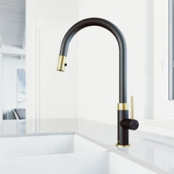 VIGO Bristol Kitchen Faucet, Matte Brushed Gold/Matte Black -Whole House Kitchenware ddd1cbde0f60b923 3060 w800 h800 b0 p0