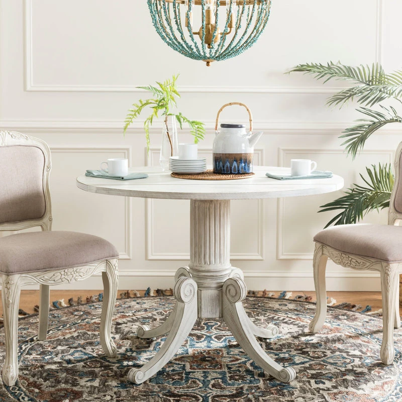 Safavieh Forest Drop Leaf Dining Table, Antique White 6 Safavieh Forest Drop Leaf Dining Table, Antique White - Image 4