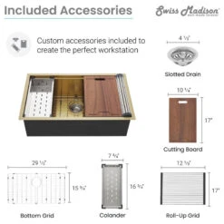 Tourner 32x19 Stainless Steel, Single Basin, Undermount Kitchen Sink, Gold -Whole House Kitchenware deb145fe01018e68 1457 w800 h800 b1 p0