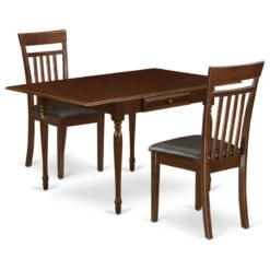 3-Piece Table Set Table, 2 Dining Chairs, Drop Leaf Table, Slat Back Chairs