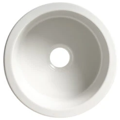ALFI Brand White Round Undermount/Drop In Fireclay Prep Sink ABF1818R-W -Whole House Kitchenware df31518d009039ce 5070 w800 h800 b1 p0