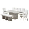 Astra 6 Piece Dining Set, Champagne Wood And White Vinyl, 6 Chairs, Bench 2 Astra 6 Piece Dining Set, Champagne Wood And White Vinyl, 6 Chairs, Bench -Whole House Kitchenware e081bc1d00d59004 8359 w800 h800 b1 p0