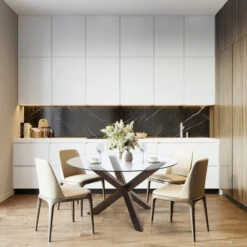 The Kent Dining Table, 48", Walnut, Transitional, Round -Whole House Kitchenware e141668a0ba9ded6 8456 w800 h800 b0 p0