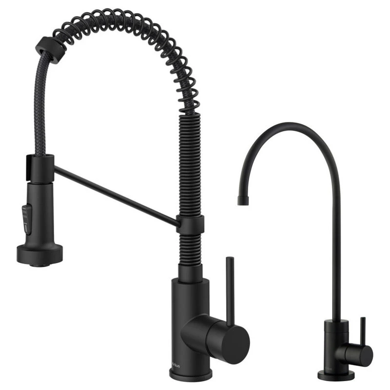 Purita Water Dispenser With Bolden Pulldown Kitchen Faucet, Matte Black 3 Purita Water Dispenser With Bolden Pulldown Kitchen Faucet, Matte Black