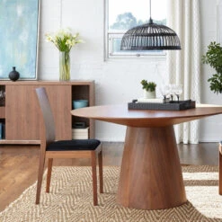 The Garrett Dining Table, 53", Walnut, Contemporary, Round -Whole House Kitchenware e2f16ed201956872 9636 w800 h800 b0 p0