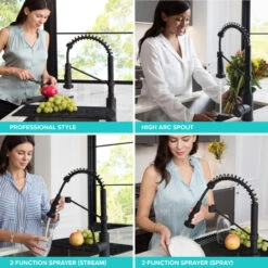 Bolden Commercial Style 2-Function Pull-Down 1-Handle 1-Hole Kitchen Faucet SS -Whole House Kitchenware e4e11a0b00e5e95a 5713 w800 h800 b0 p0