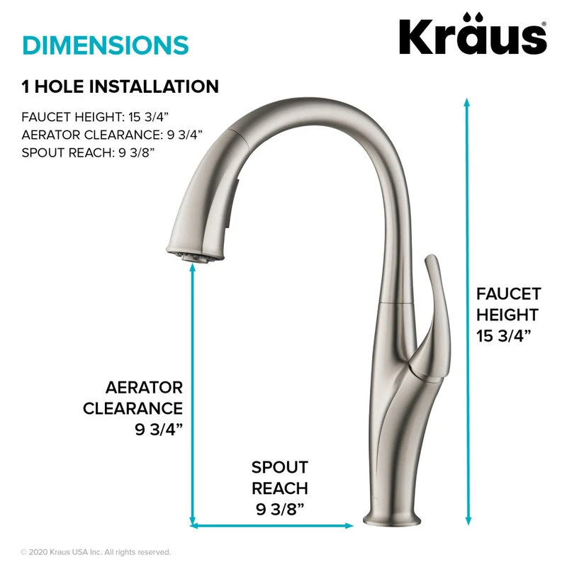 Odell 2-Function Pull-Down 1-Handle 1-Hole Kitchen Faucet, Spot Free Stainless 9 Odell 2-Function Pull-Down 1-Handle 1-Hole Kitchen Faucet, Spot Free Stainless - Image 7