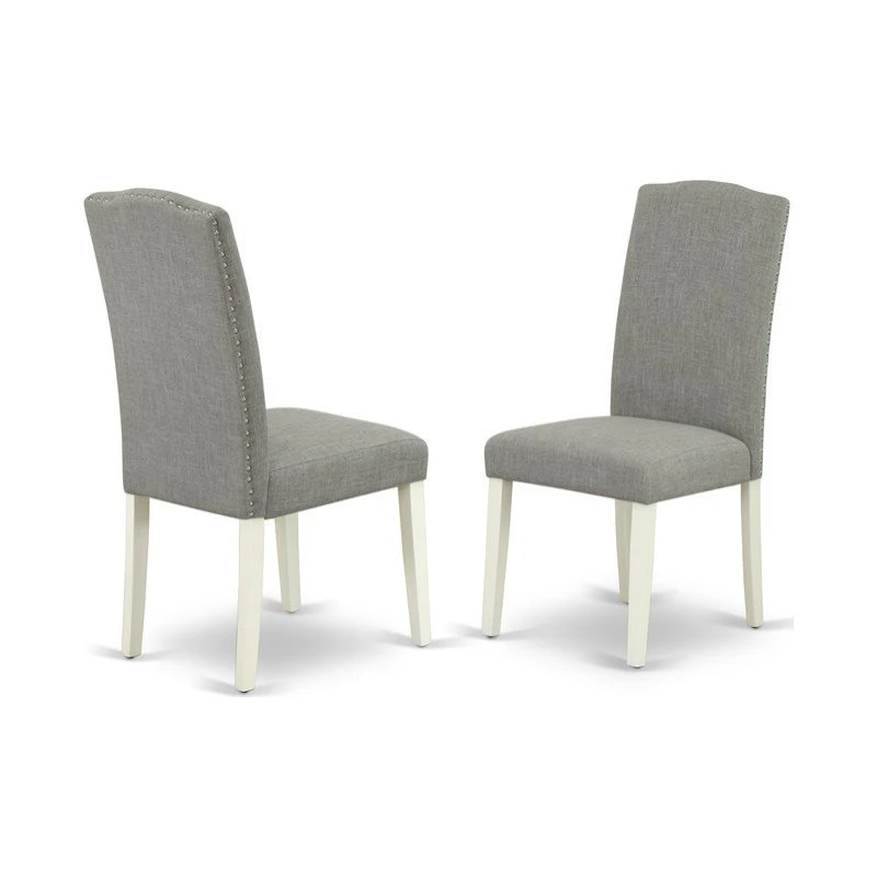 East West Furniture X-Style 6-piece Wood Dining Set In Linen White/Dark Shitake 6 East West Furniture X-Style 6-piece Wood Dining Set In Linen White/Dark Shitake - Image 4