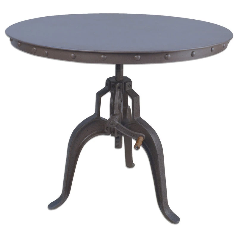 Foundry Industrial Hi-Lo Table With Rivited Perimeter, Industrial 3 Foundry Industrial Hi-Lo Table With Rivited Perimeter, Industrial