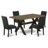 East West Furniture X-Style 5-piece Wood Dining Table Set In Jacobean/Black -Whole House Kitchenware e901428d01763614 6825 w800 h800 b1 p0