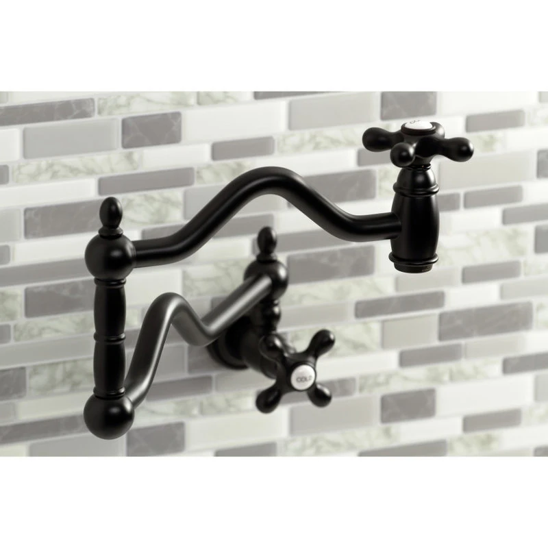Kingston Brass KS2100AX Heritage Wall Mount Pot Filler, Matte Black 5 Kingston Brass KS2100AX Heritage Wall Mount Pot Filler, Matte Black - Image 3