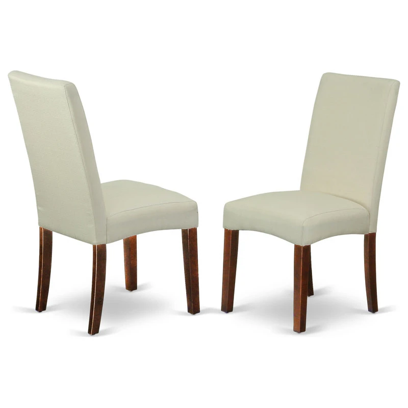 3-Piece Table Set Table, 2 Parson Dining Chairs-Cream Fabric, Drop Leaf Table 4 3-Piece Table Set Table, 2 Parson Dining Chairs-Cream Fabric, Drop Leaf Table - Image 2