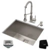 24" Undermount Stainless Steel Kitchen Sink, Pull-Down Faucet SS With Dispenser -Whole House Kitchenware ee61a0c400e5e991 5711 w800 h800 b1 p0