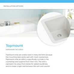 T848 Topmount Single Bowl Quartz Kitchen Sink, White, No Additional Accessories -Whole House Kitchenware ef01ffd100428031 4939 w800 h800 b0 p0